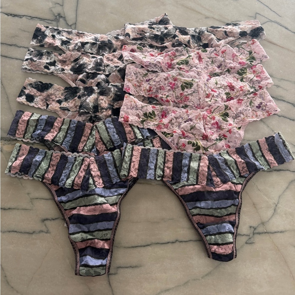10 Pk Hanky Panky PR4811 Womens Printed Signature Lace  Thong,  One Size B006